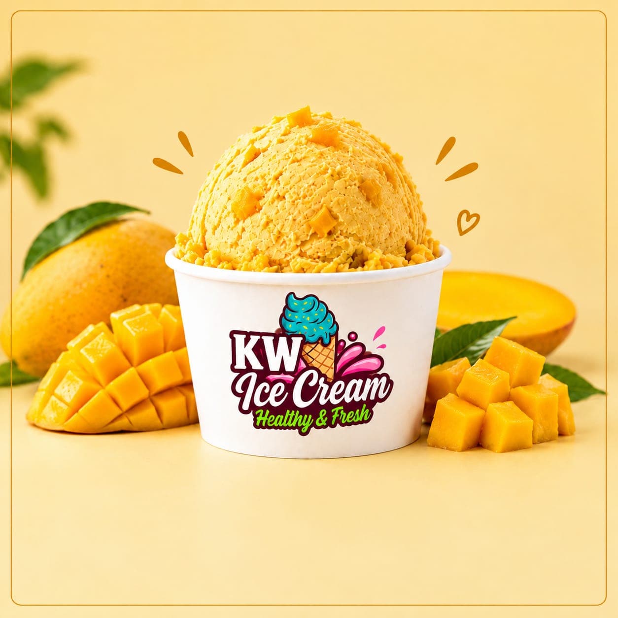 Mango Ice Cream - I Liter Bowl